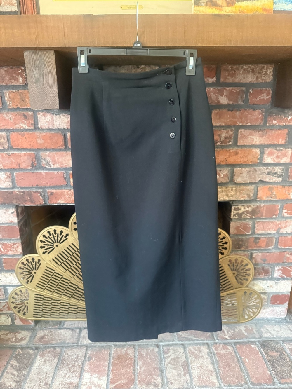 VTG 80s 90s Jones New York Wool Asymmetrical Button Maxi Skirt USA Size 8 EUC
